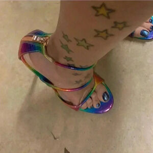 Rainbow Strappy Heels